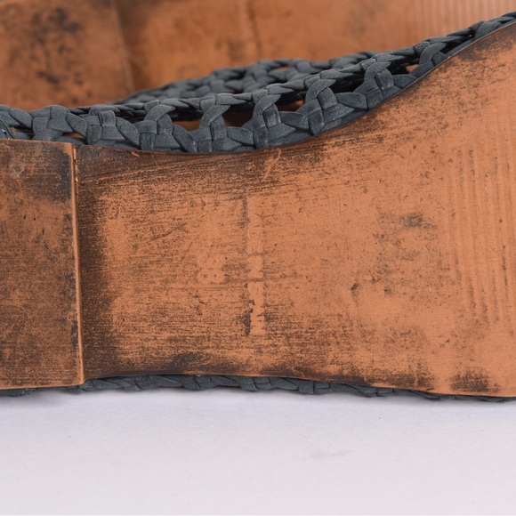 Sundance Women’s Delphia peep toe leather sandals, blue, size EU38/US 7.5 - Picture 9 of 10